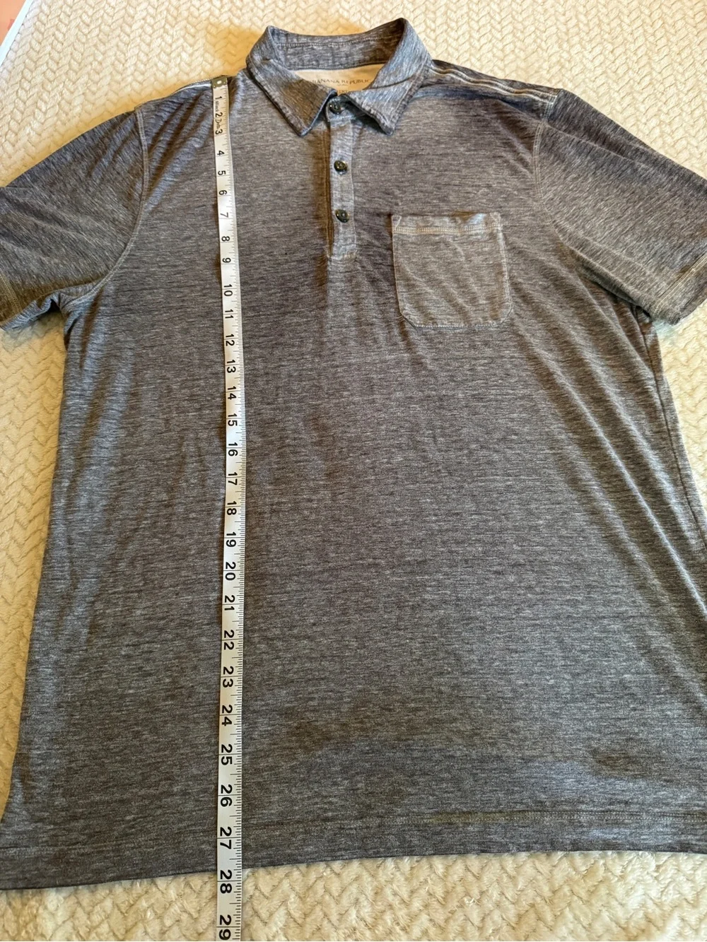 Banana Republic Men's Gray Polo “The Vintage T” Shirt Size Large